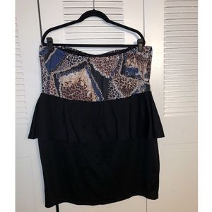 Strapless Peplum Mini Skirt
